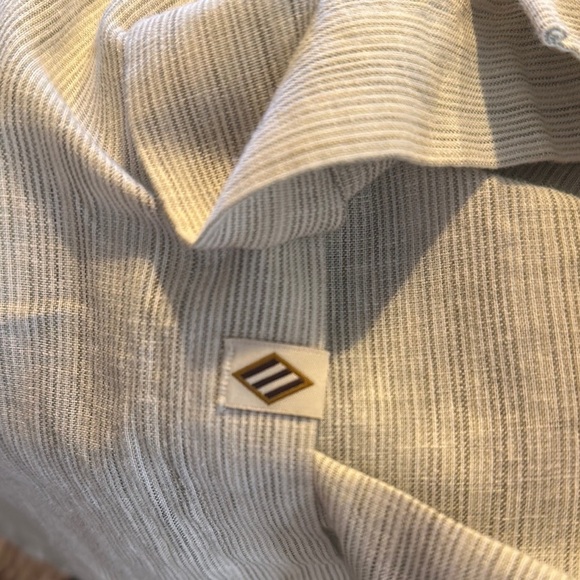 Men's Joseph Abboud Classic Micro Striped Cotton Linen Blend Long Sleeve Shirt - Picture 11 of 12